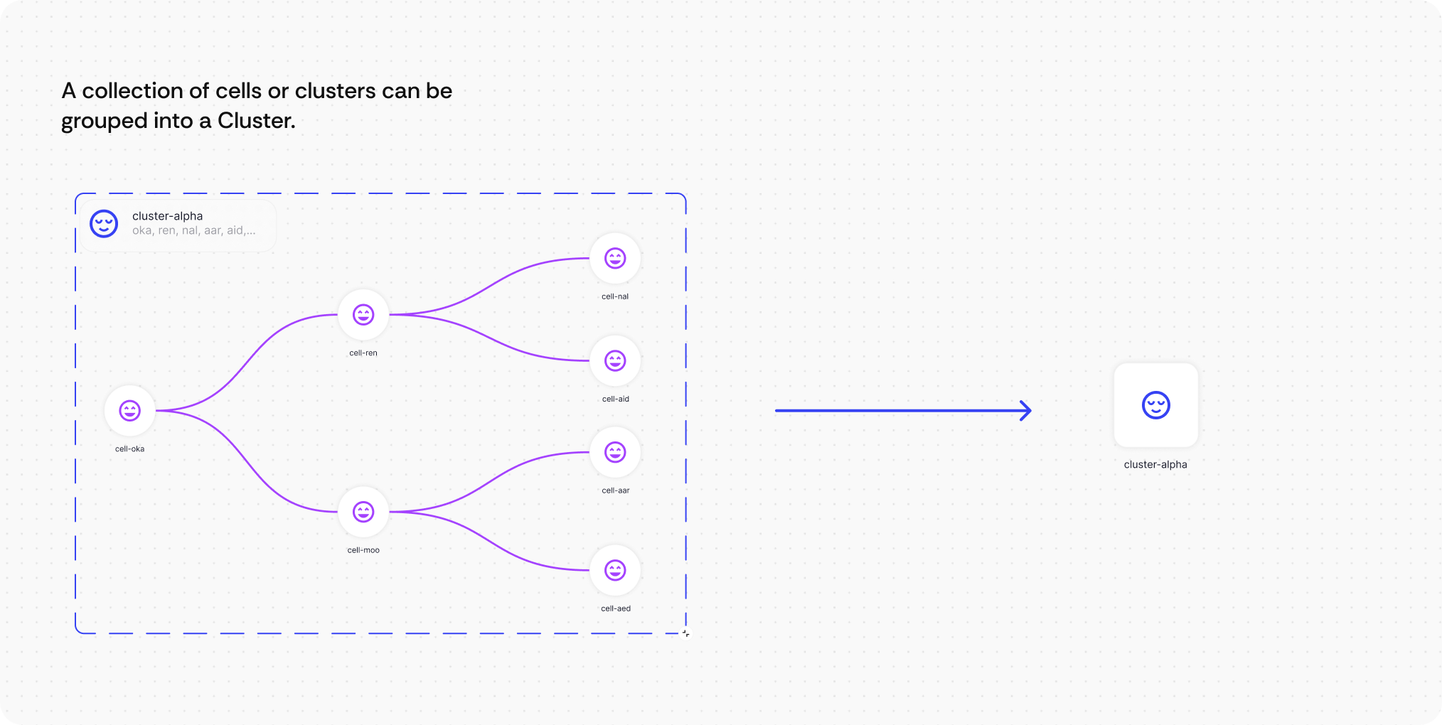 cells can be grouped together to form a cluster